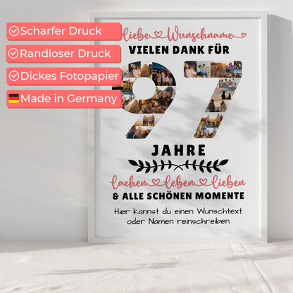 Personalisiertes Poster 97 Geburtstag Für Opa Oma Mama & Papa