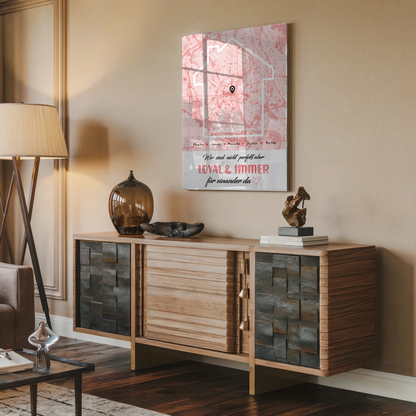 Acrylglas Bild Familie personalisiert Stadtkarte Nicht Perfekt Aber Loyal mit Nachname