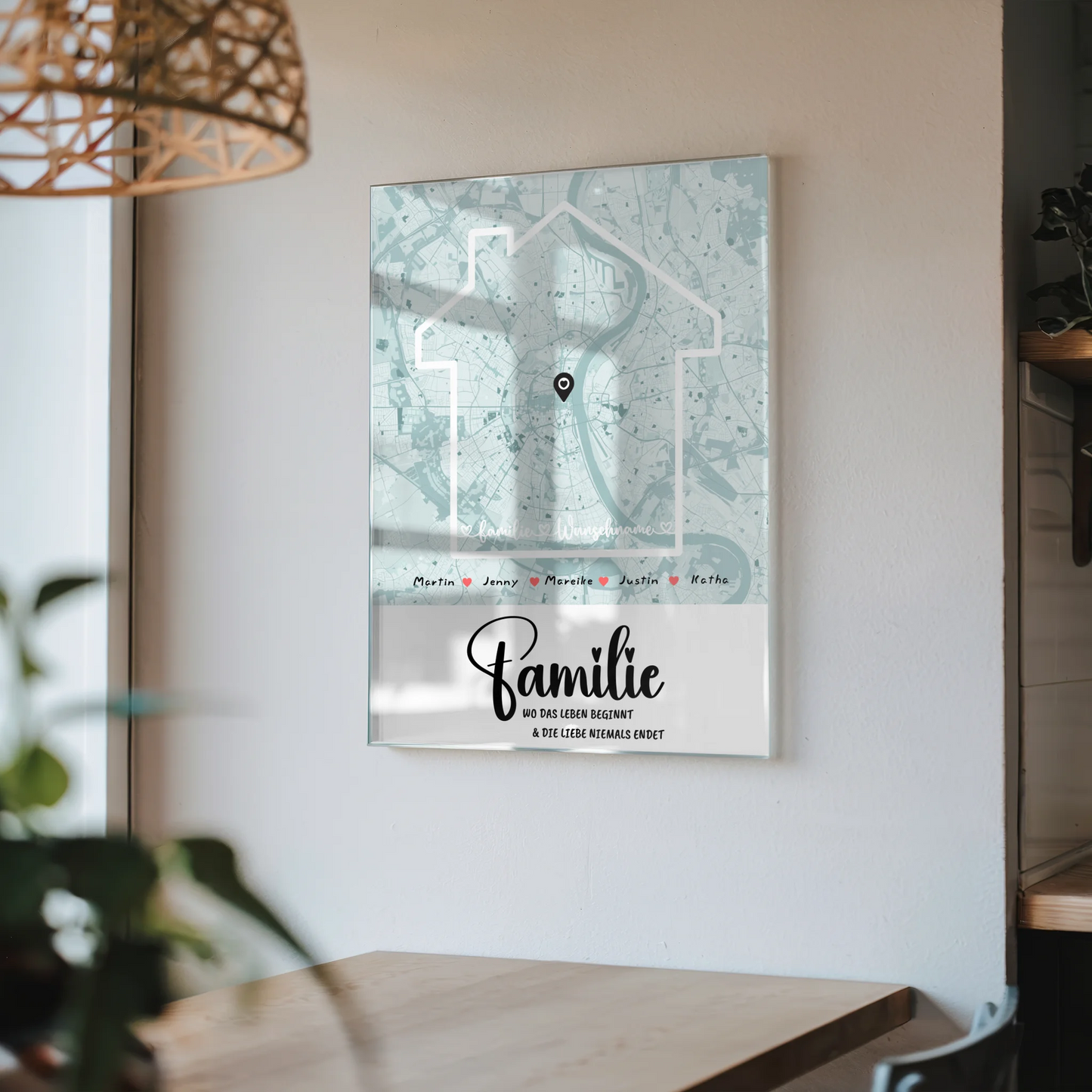 Personalisiertes Acrylglas Bild Familie Stadtkarte Wo Das Leben Beginnt