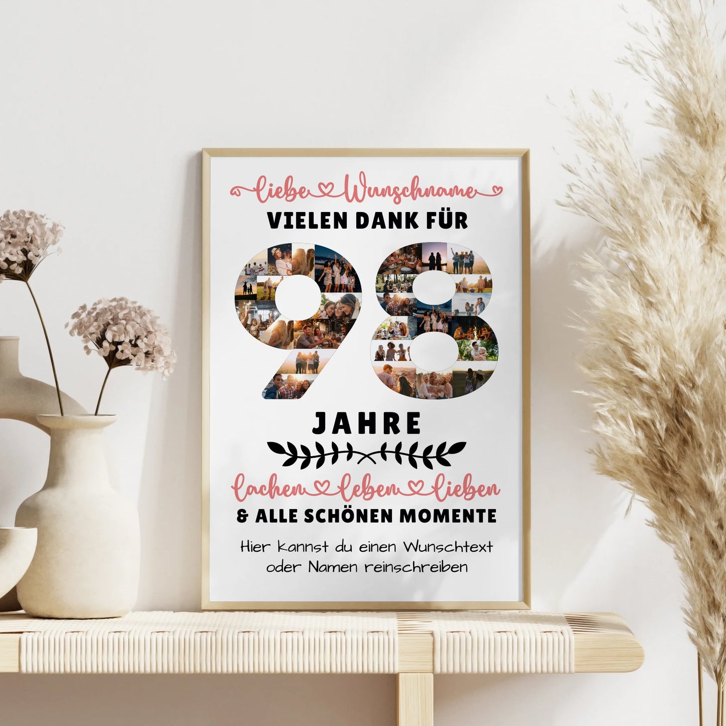 Personalisiertes Poster 98 Geburtstag Für Oma Opa Papa & Mama