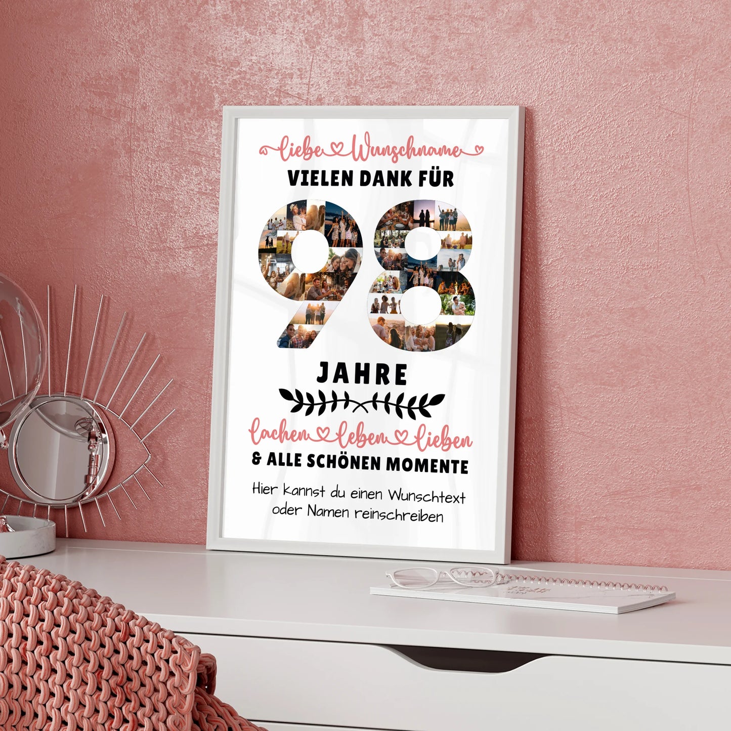 Personalisiertes Poster 98 Geburtstag Für Oma Opa Papa & Mama