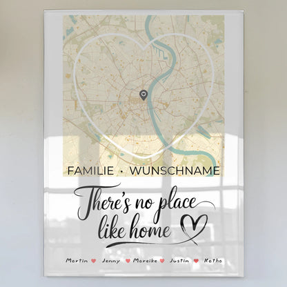 Personalisiertes Acrylglas Bild Familie Stadtkarte There Is No Place Like Home