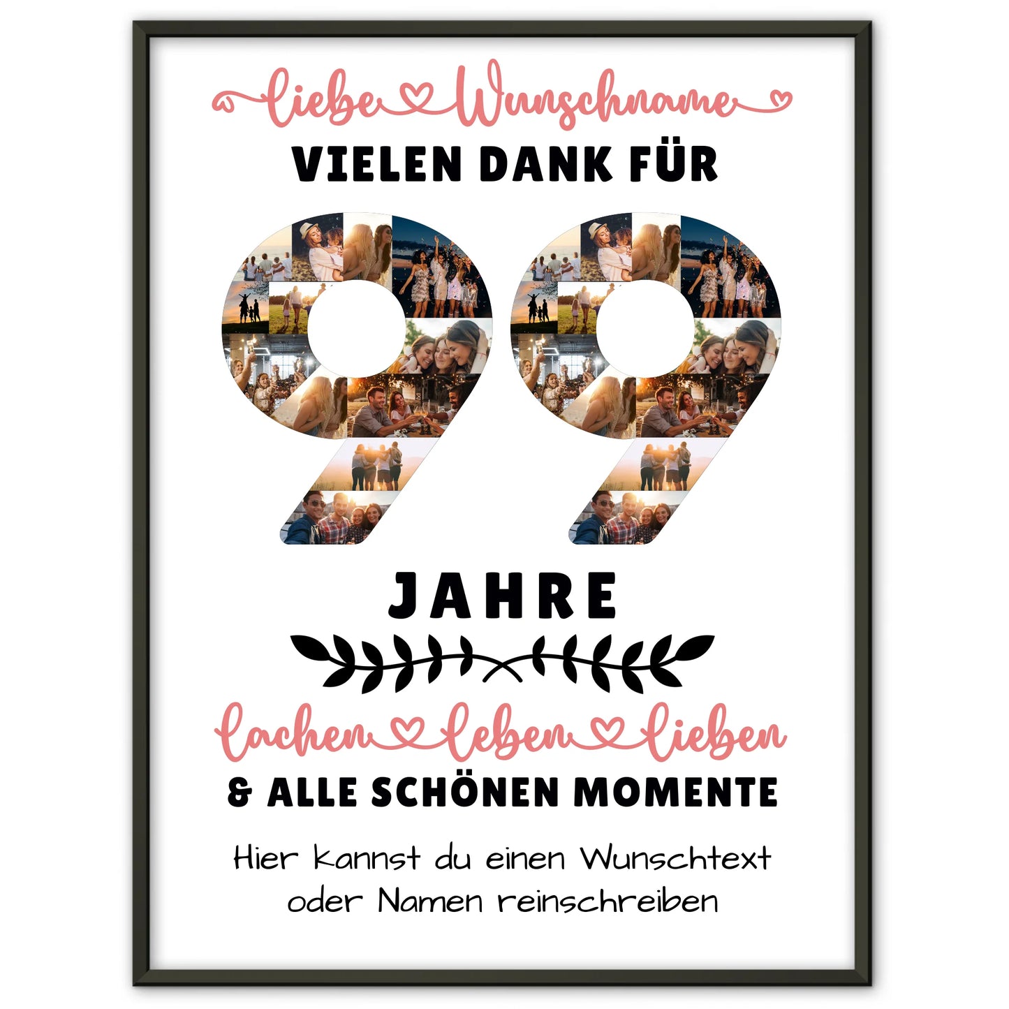 Personalisiertes Poster 99 Geburtstag Für Opa Oma Papa & Mama