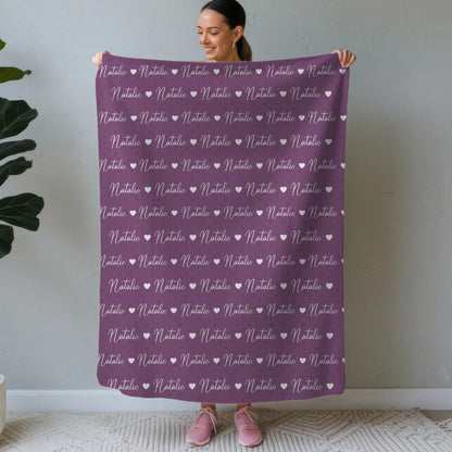 Babydecke Babykuscheldecke Mit Namen Rotlila