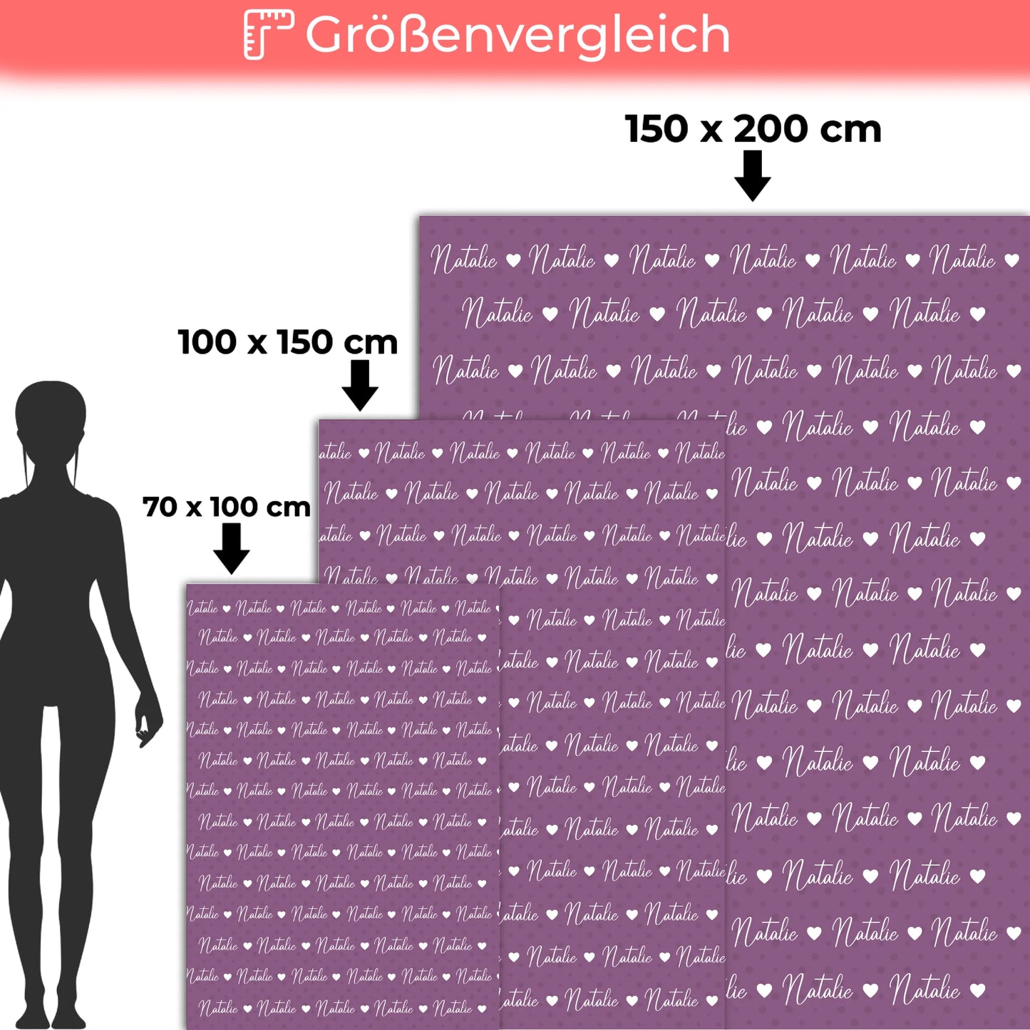 Babydecke Babykuscheldecke Mit Namen Rotlila