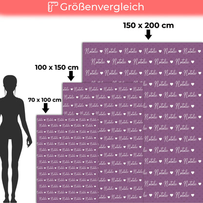 Babydecke Babykuscheldecke Mit Namen Rotlila