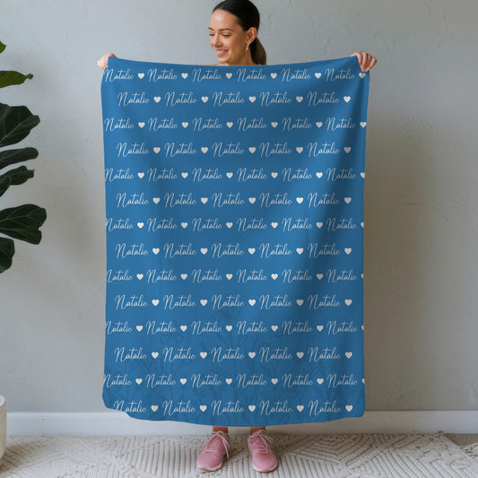 Babydecke Mit Namen Kuscheldecke Lichtblau