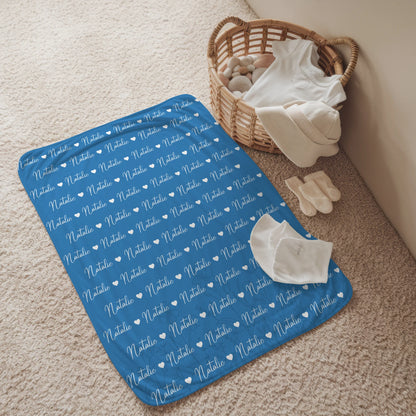 Babydecke Mit Namen Kuscheldecke Lichtblau