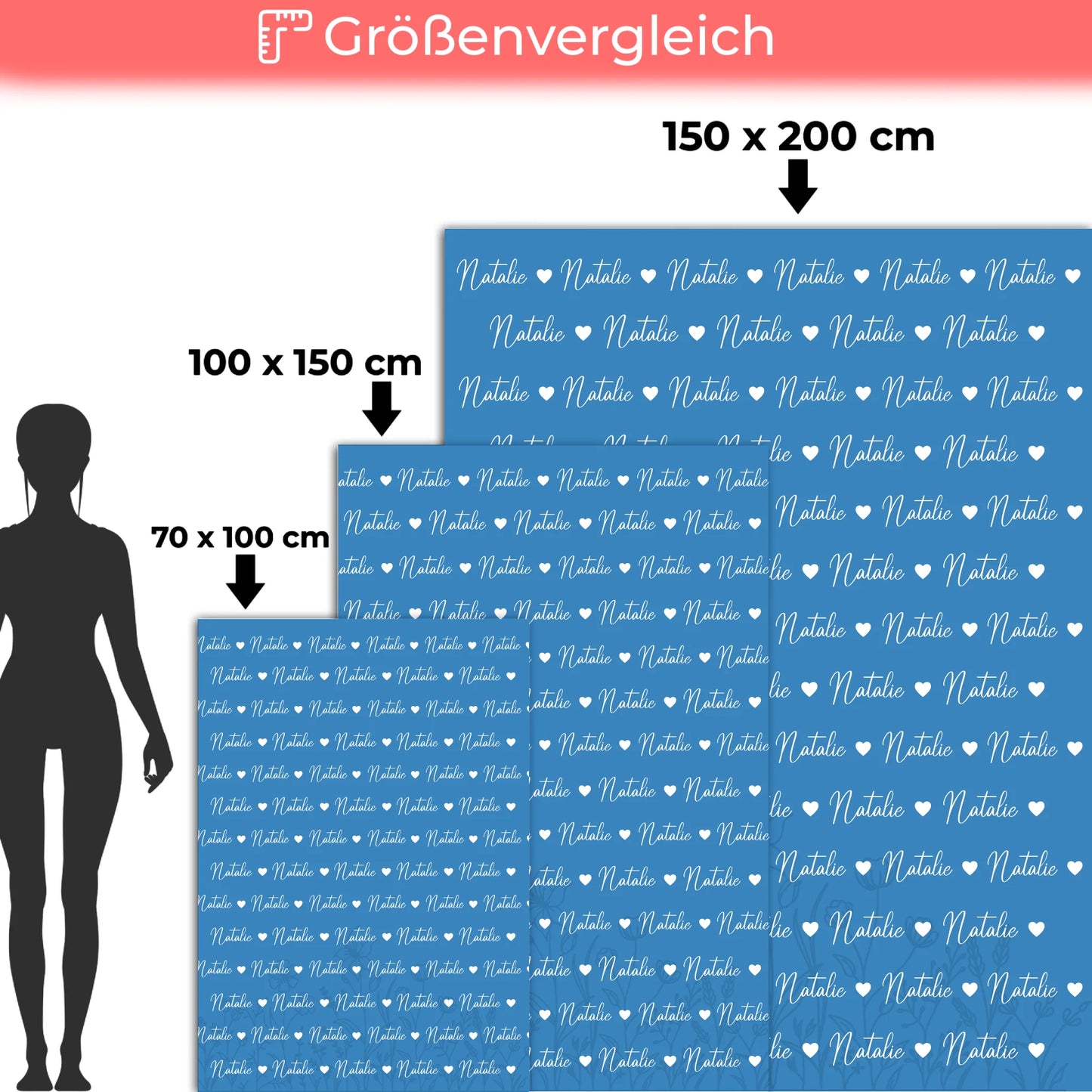 Babydecke Mit Namen Kuscheldecke Lichtblau