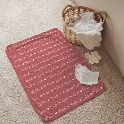 Personalisierte Babydecke Mit Namen Altrosa