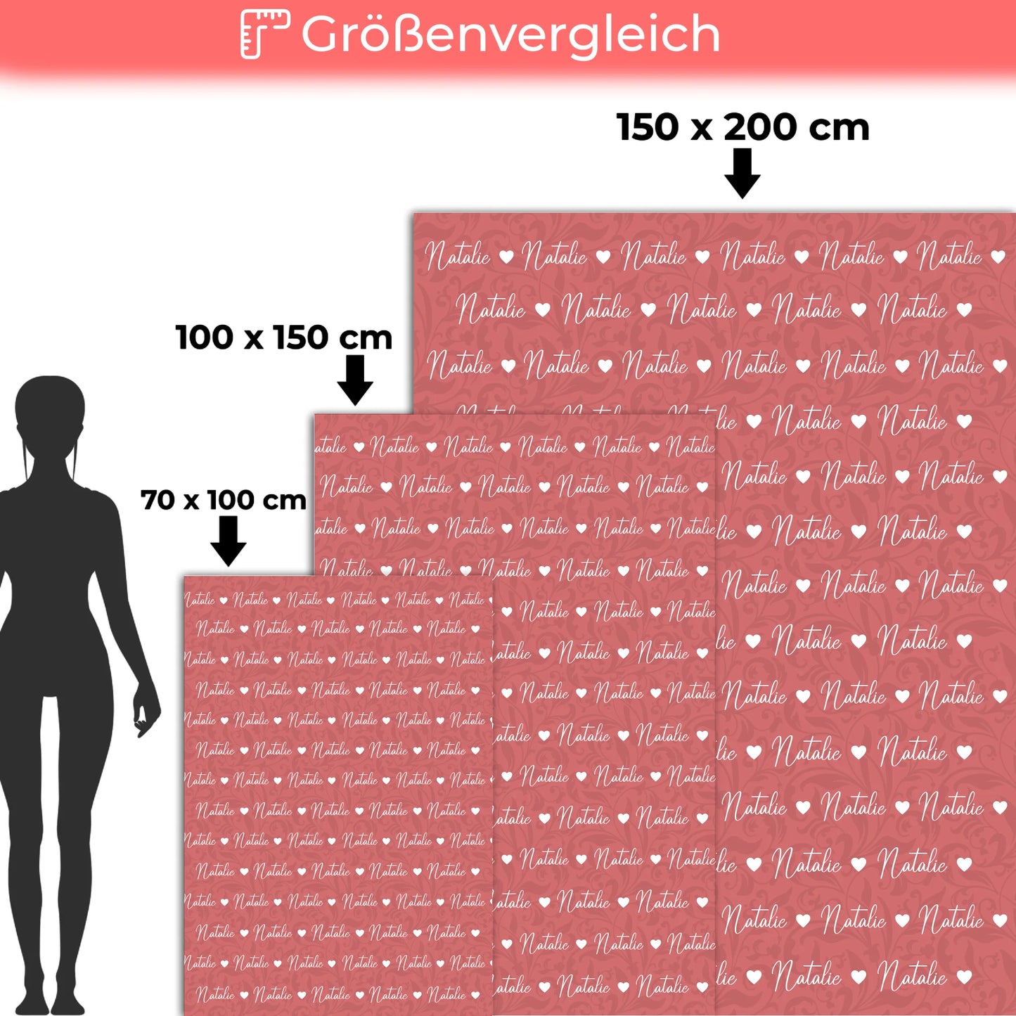 Personalisierte Babydecke Mit Namen Altrosa