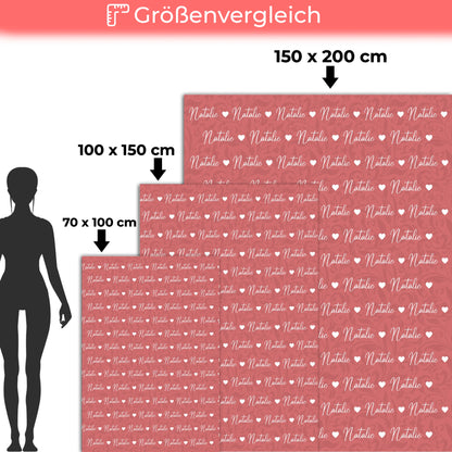 Personalisierte Babydecke Mit Namen Altrosa