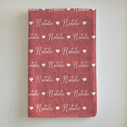 Personalisierte Babydecke Mit Namen Altrosa