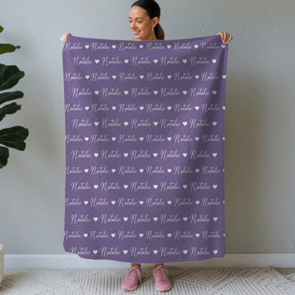Babydecken Mit Namen Kuscheldecke Perlviolett