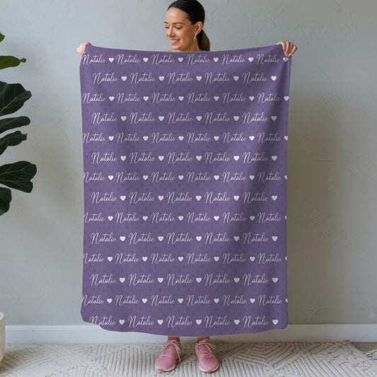 Babydecken Mit Namen Kuscheldecke Perlviolett