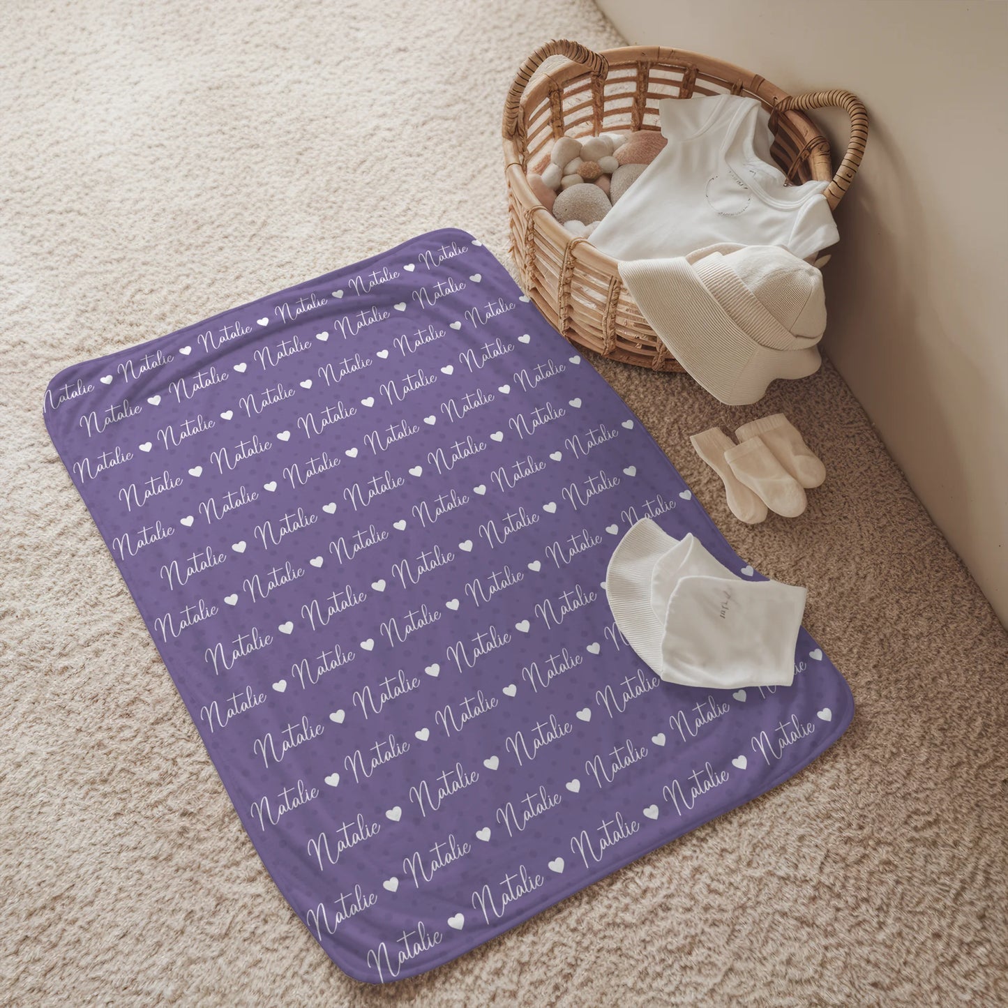 Babydecken Mit Namen Kuscheldecke Perlviolett