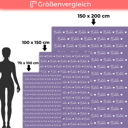 Babydecken Mit Namen Kuscheldecke Perlviolett
