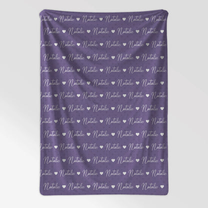 Babydecken Mit Namen Kuscheldecke Perlviolett