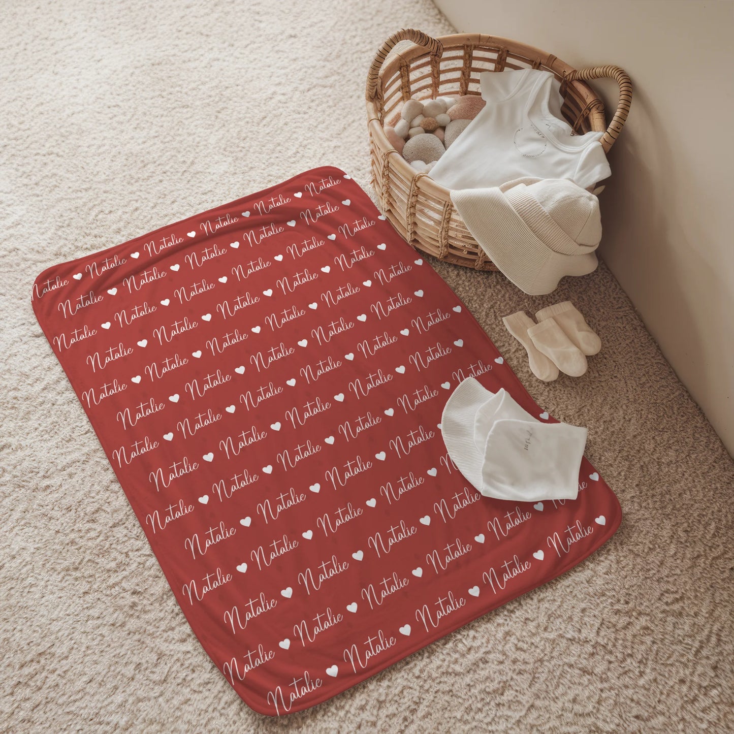 Babykuscheldecke Mit Namen Perlrosa