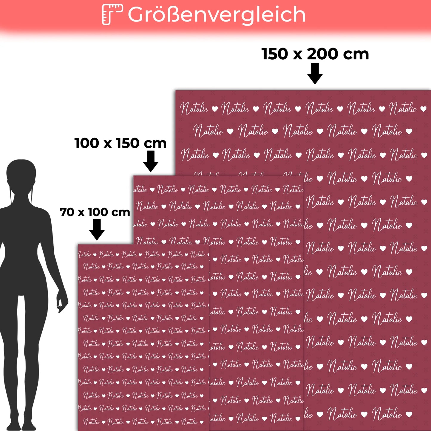 Personalisierte Kinderdecke Kuscheldecke Mit Namen Rotviolett