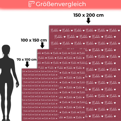 Personalisierte Kinderdecke Kuscheldecke Mit Namen Rotviolett