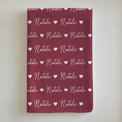 Personalisierte Kinderdecke Kuscheldecke Mit Namen Rotviolett