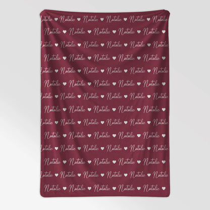 Personalisierte Kinderdecke Kuscheldecke Mit Namen Rotviolett
