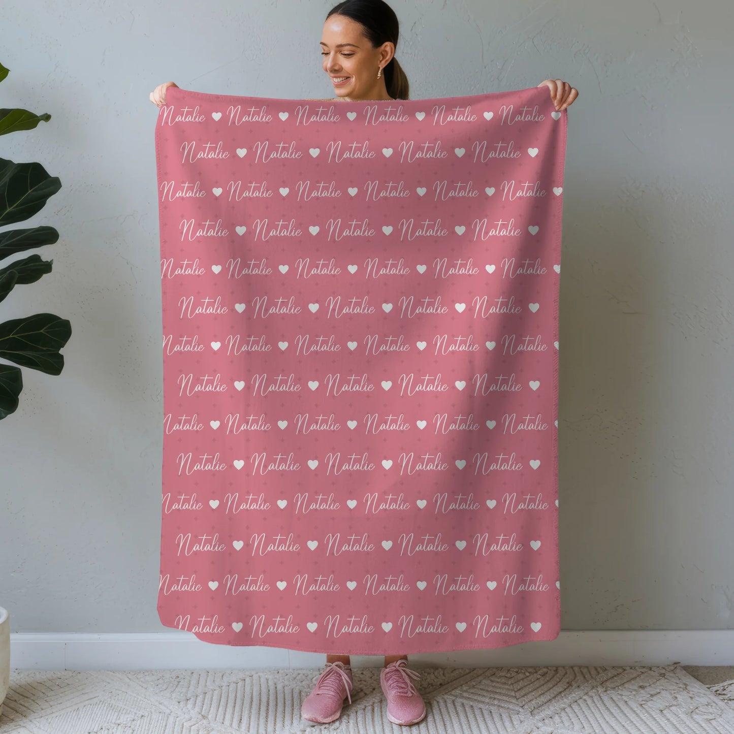 Kuscheldecke Mit Namen Kinderdecke Hellrosa