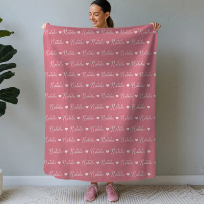 Kuscheldecke Mit Namen Kinderdecke Hellrosa