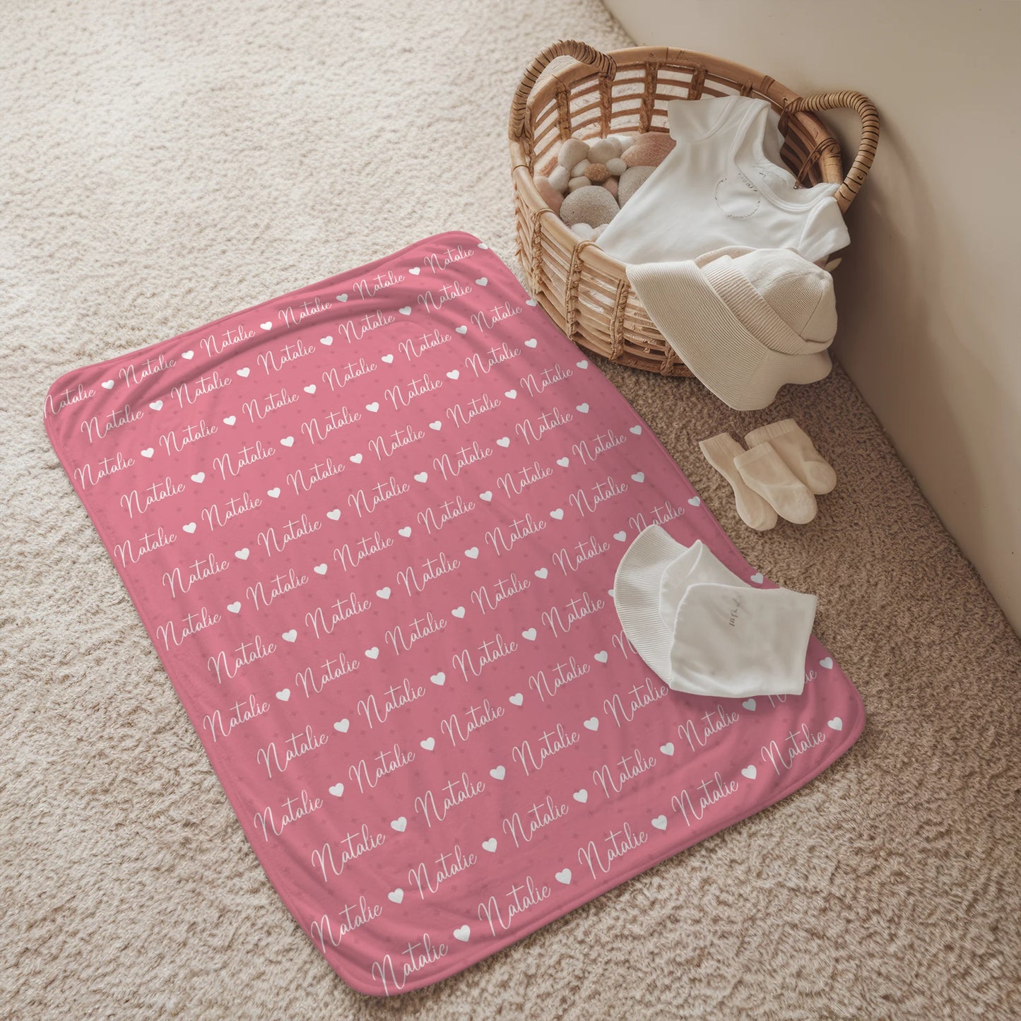 Kuscheldecke Mit Namen Kinderdecke Hellrosa