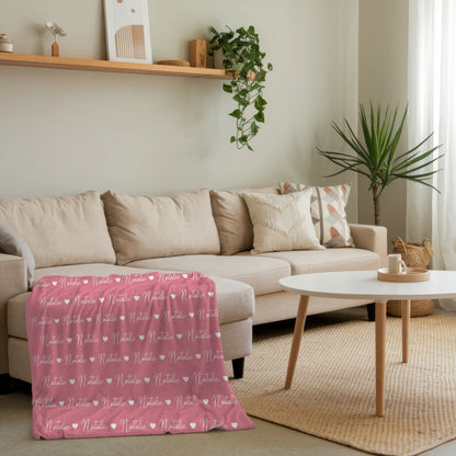 Kuscheldecke Mit Namen Kinderdecke Hellrosa
