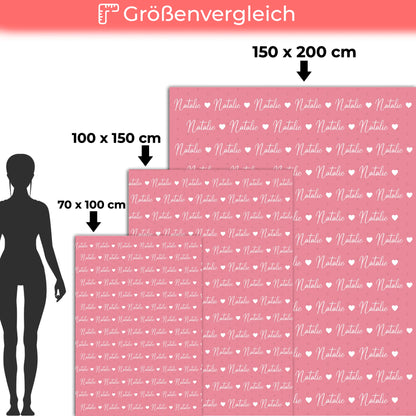 Kuscheldecke Mit Namen Kinderdecke Hellrosa