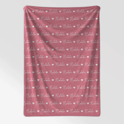 Kuscheldecke Mit Namen Kinderdecke Hellrosa