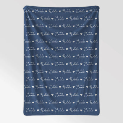 Personalisierte Kuscheldecke Mit Namen Kinderdecke Fernblau