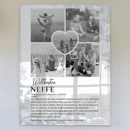 Personalisiertes Acrylglas Bild Definition Neffe 5 Fotos Schwarz Weiß