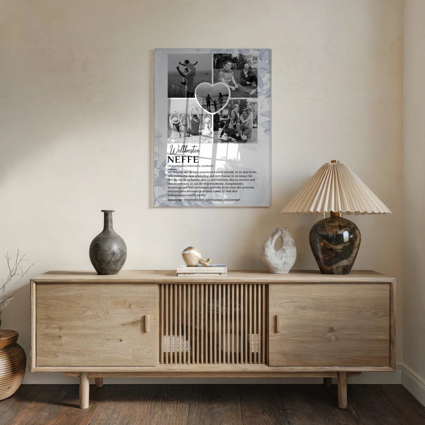 Personalisiertes Acrylglas Bild Definition Neffe 5 Fotos Schwarz Weiß