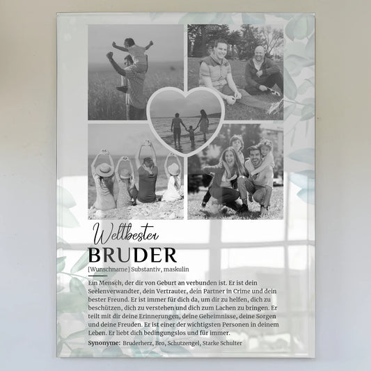 Personalisiertes Acrylglas Bild Definition Bruder 5 Fotos Schwarz Weiß
