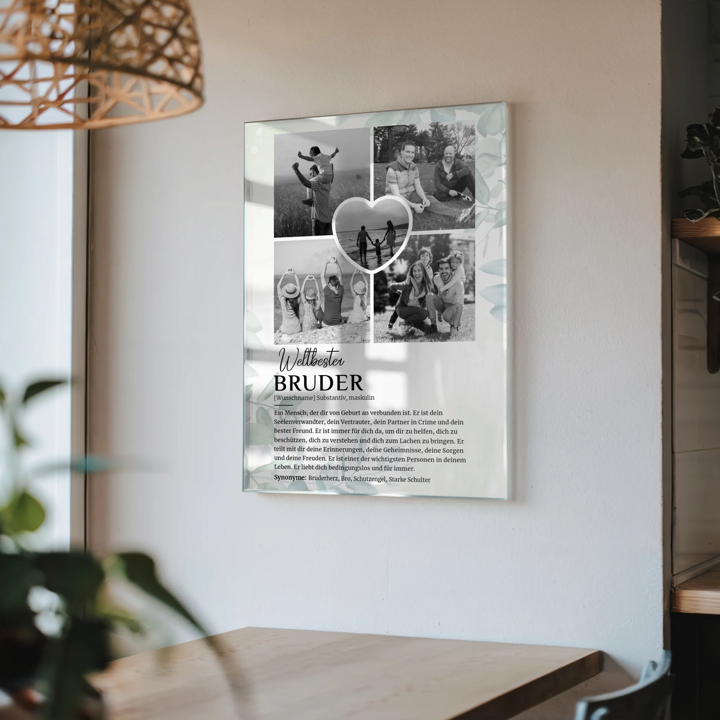 Personalisiertes Acrylglas Bild Definition Bruder 5 Fotos Schwarz Weiß