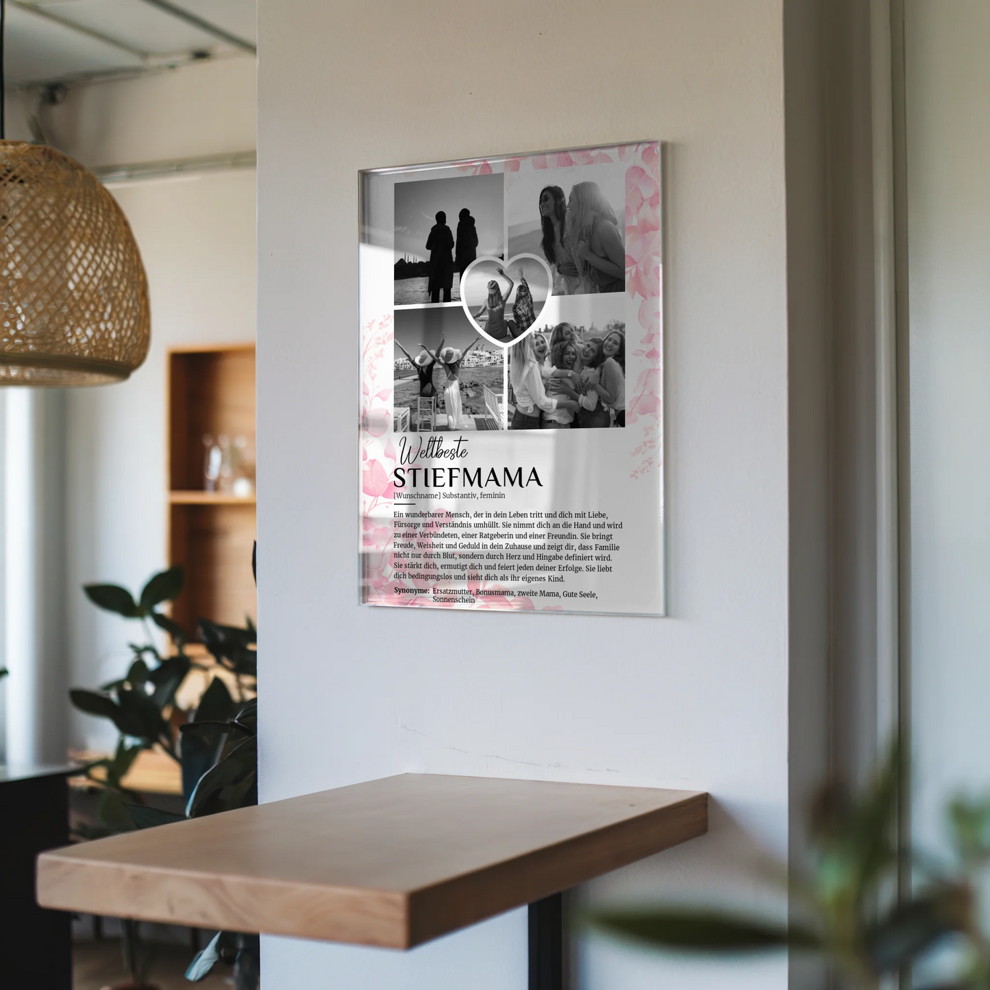 Personalisiertes Acrylglas Bild Definition Stiefmama 5 Fotos Black White