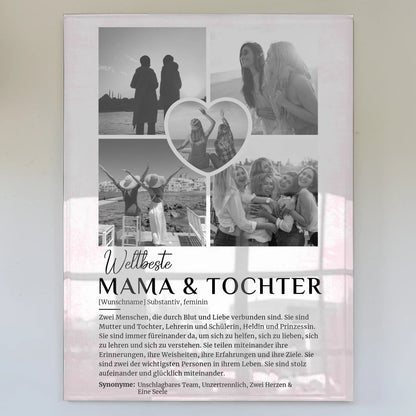 Personalisiertes Acrylglas Bild Mama Tochter 5 Fotos Schwarz Weiß