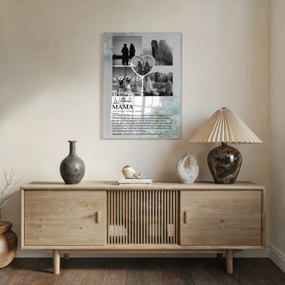 Personalisiertes Acrylglas Bild Definition Mama 5 Fotos Schwarz Weiß