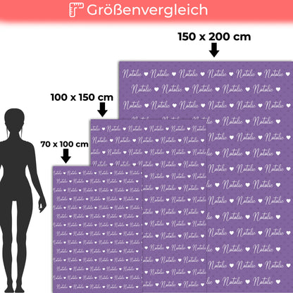 Kinderdecke Mit Namen Kuscheldecke Blaulila