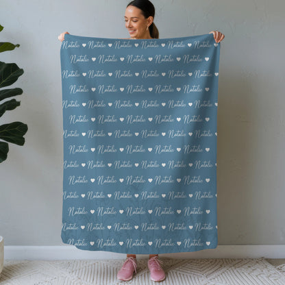 Personalisierte Kinderdecke Kuscheldecke Mit Namen Pastellblau