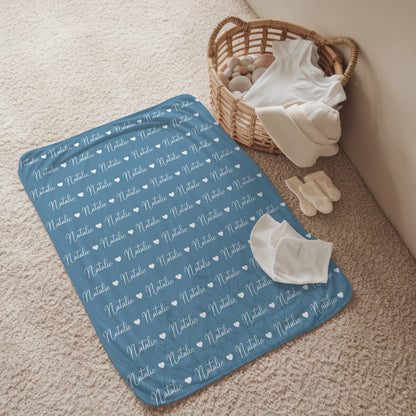 Personalisierte Kinderdecke Kuscheldecke Mit Namen Pastellblau