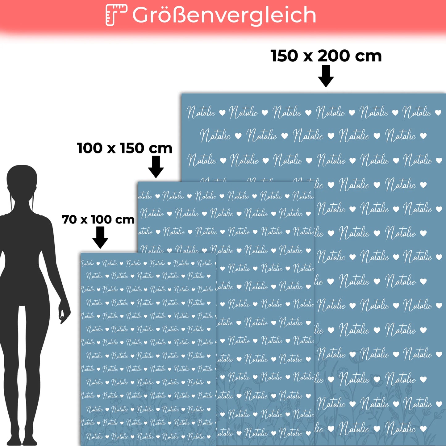 Personalisierte Kinderdecke Kuscheldecke Mit Namen Pastellblau
