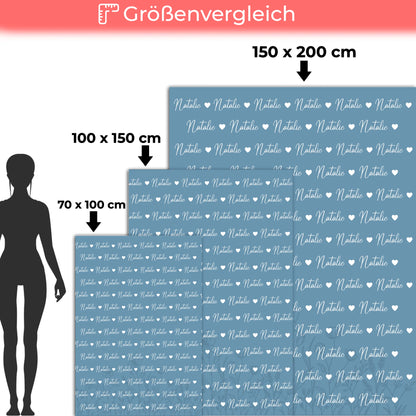 Personalisierte Kinderdecke Kuscheldecke Mit Namen Pastellblau