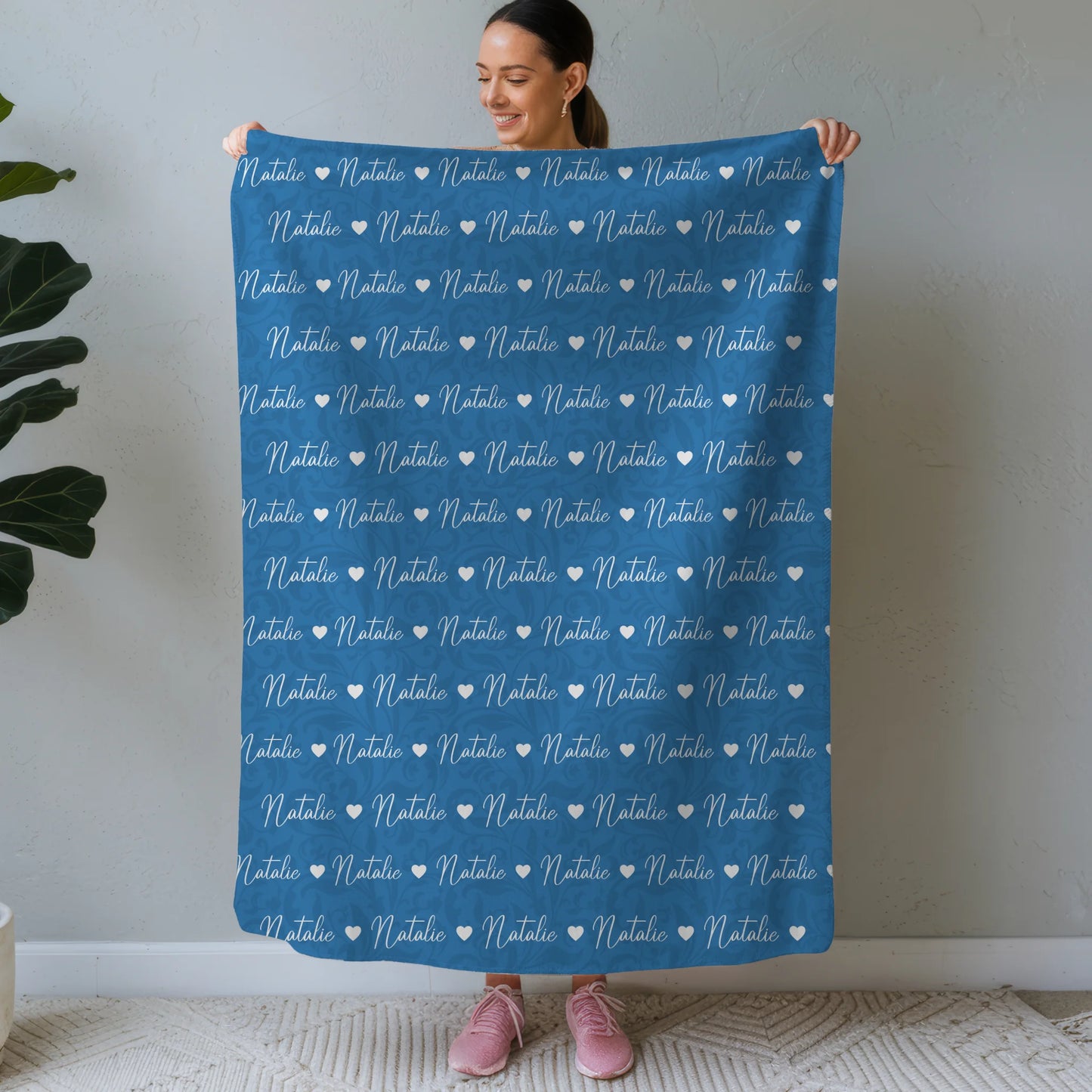 Kuscheldecke Mit Namen Kinderdecke Lichtblau