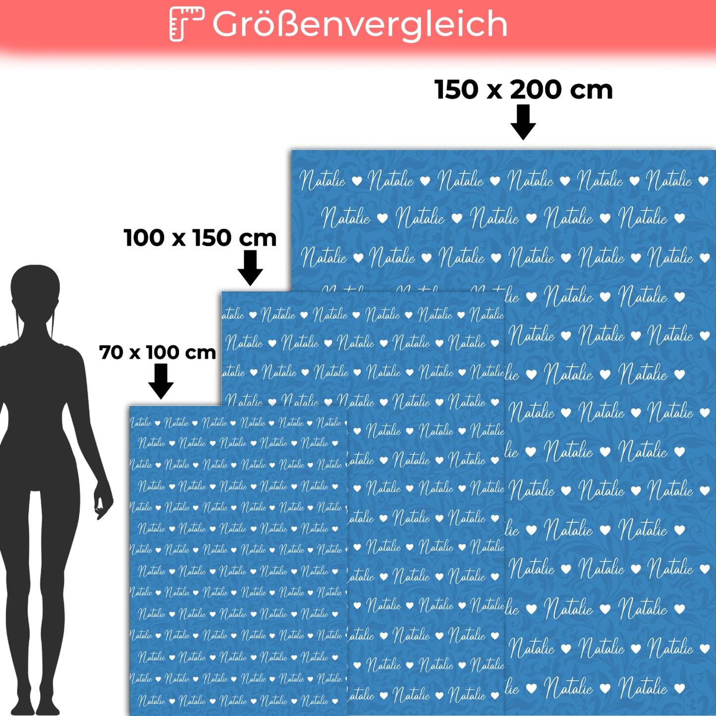 Kuscheldecke Mit Namen Kinderdecke Lichtblau