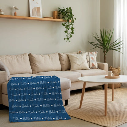 Personalisierte Kuscheldecke Mit Namen Kinderdecke Capriblau