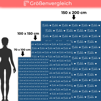 Personalisierte Kuscheldecke Mit Namen Kinderdecke Capriblau